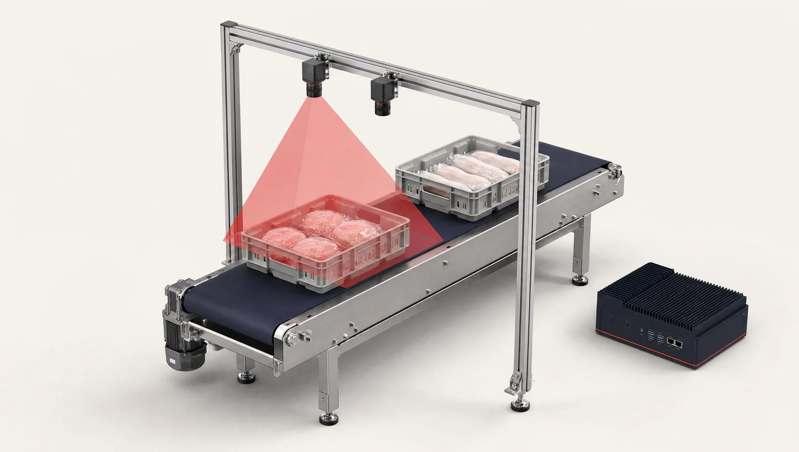 Product and empty-crate identification on the line